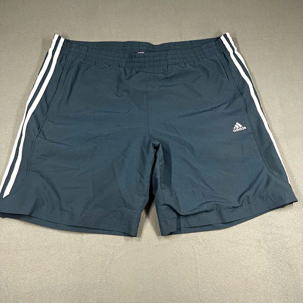 adidas Climalite Men's Athletic Shorts L Gray 7" Drawstring